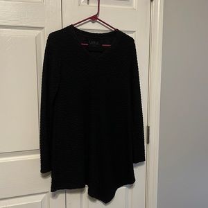 UBU sz XS Black and Brown long sleeve Asymmetric Tunic